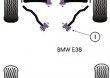 Tuleje poliuretanowe Powerflex do wahacza przedniego: BMW E38